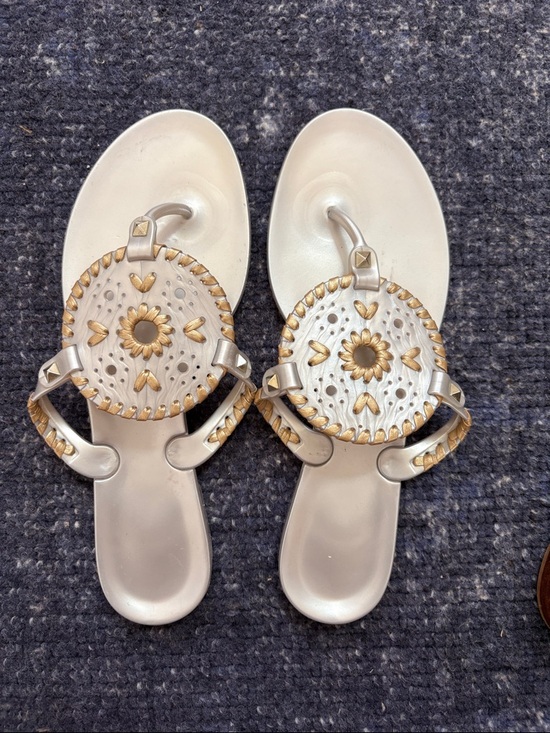 Jack Rogers Shoes - Jack Rogers jelly Silver Sandals with Gold Accents